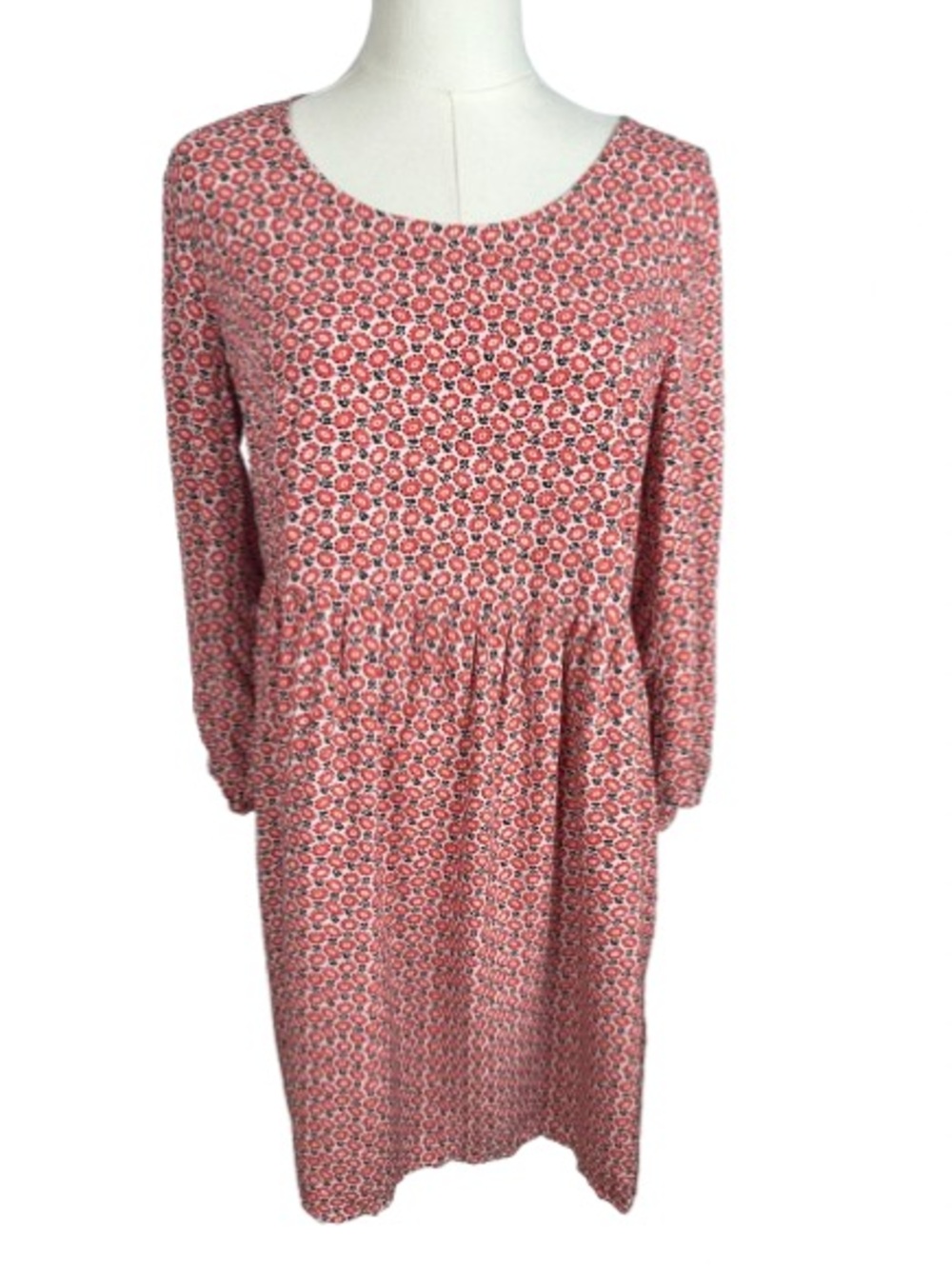 Old Navy Coral Pink Floral Long Sleeve Midi Dress